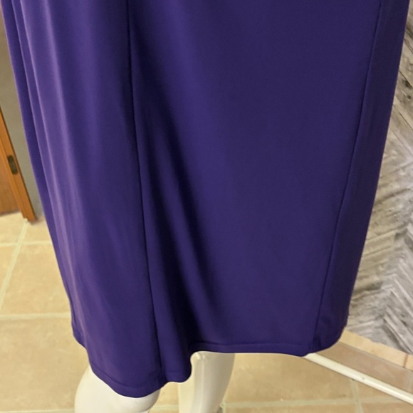 Joseph Ribkoff Purple Sleeveless Ruched Wiggle Dress With Bow size 10 - Picture 6 of 6